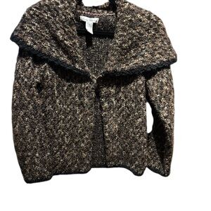 Marisa Christina Brown Tweed Cardigan